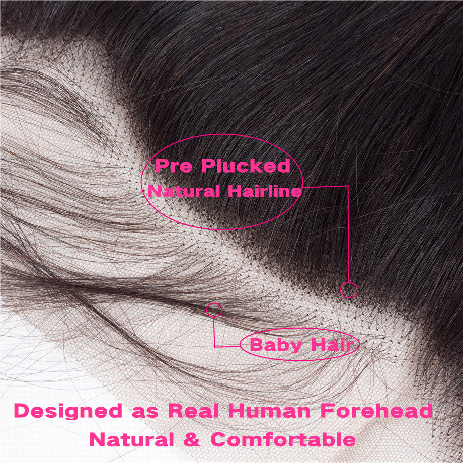 Ruilong Hair Virgin Straight Human Hair Lace Frontal, 13*4 Ear to Ear Frontal