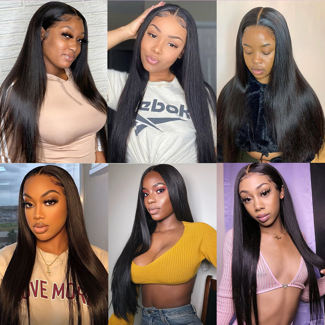 Ruilong Hair 36 Inch Straight Lace Closure Human Hair Wigs For Women Human Hair 180% 250% Density Brazilian HD Transparent Straight Wig 4X4 Lace Closure Wig