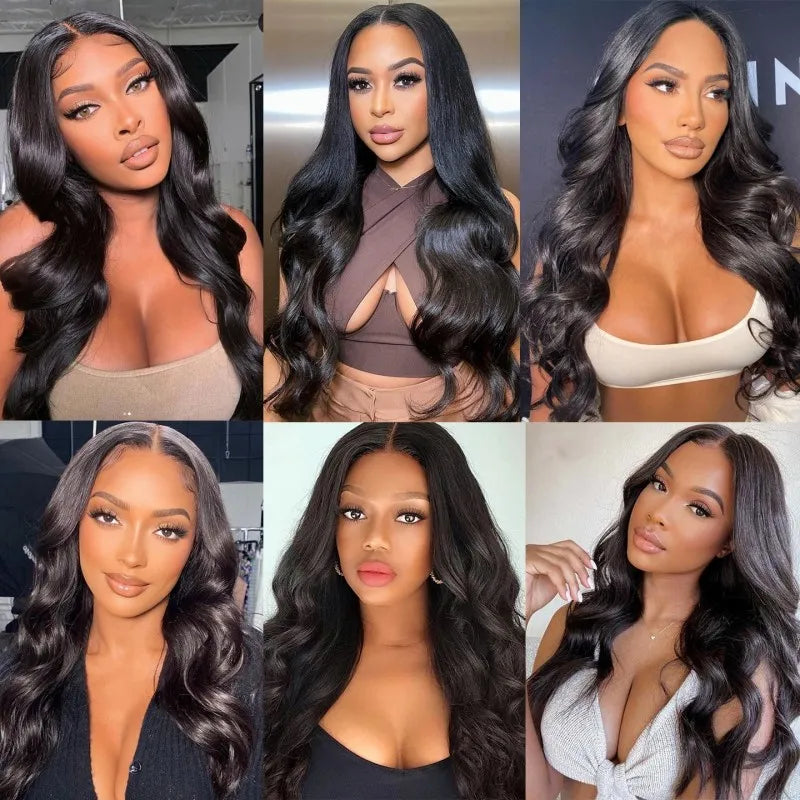 Ruilong Hair HD Transparent 4x4 Lace Closure Human Hair Wigs For Women Malaysian Body Wave Human Hair Wig 4x4 Lace Closure Wig 180% 250% Density