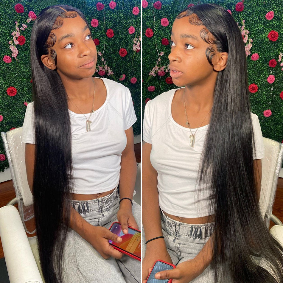 Ruilong Hair 13x4 Lace Frontal Human Hair Wigs For Black Women Brazilian Straight Lace Front Wig Pre plucked With Baby Hair