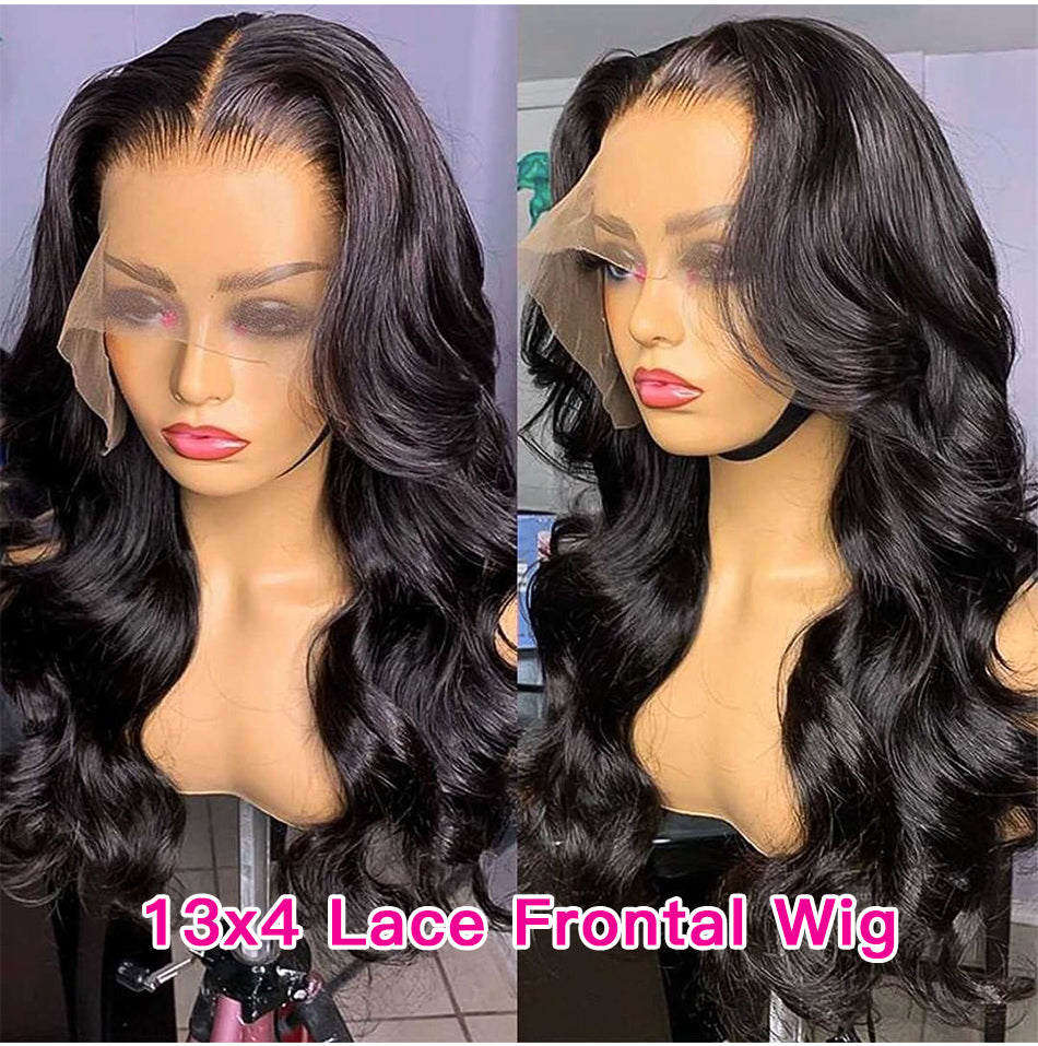 Ruilong Hair 13x4 HD Transparent Lace Frontal Human Hair Wig For Women Brazilian Body Wave Wig 150% 180% 250% Density