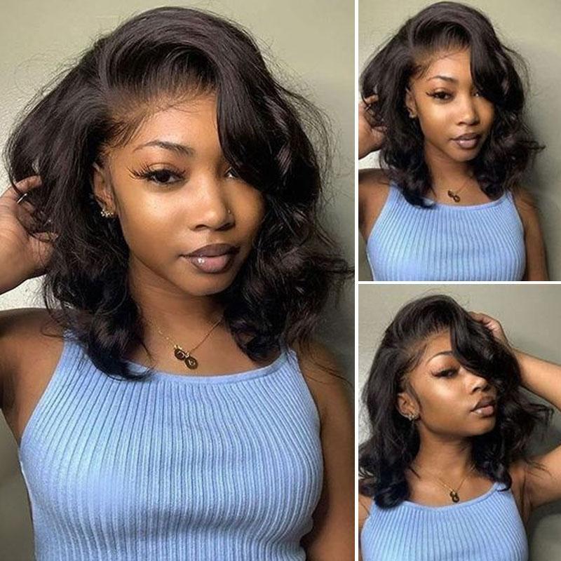 Ruilong Hair 13x4 Lace frontal Wig Short Bob Body Wave Human Hair Wigs For Black women