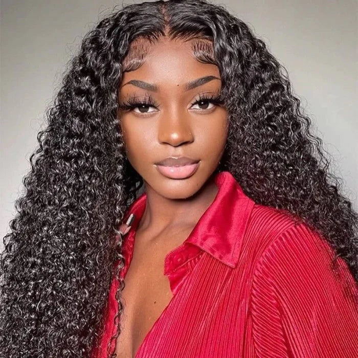 Ruilong Hair 13X4 Transparent Kinky Curly Lace Frontal Wig 30 40 Inch 13X4 Lace Frontal Peruvian Human Hair Kinky Curly Wig 180% 250% Density