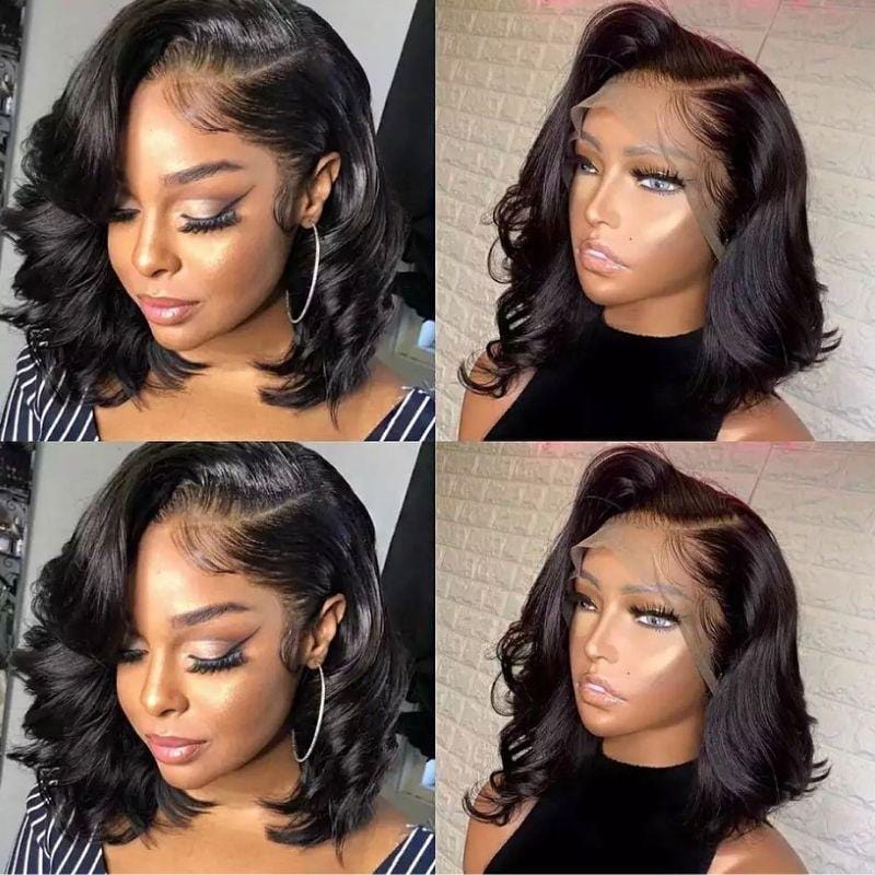 Ruilong Hair 13x4 Lace frontal Wig Short Bob Body Wave Human Hair Wigs For Black women