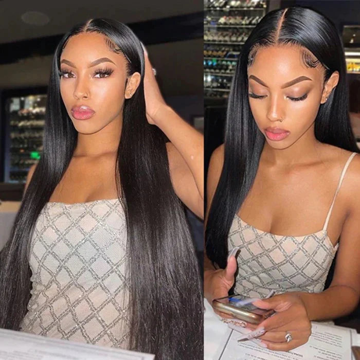 Ruilong Hair 5x5 HD Transparent Human Hair Malaysian Straight Lace Closure Wig 100% Human Hair Wig