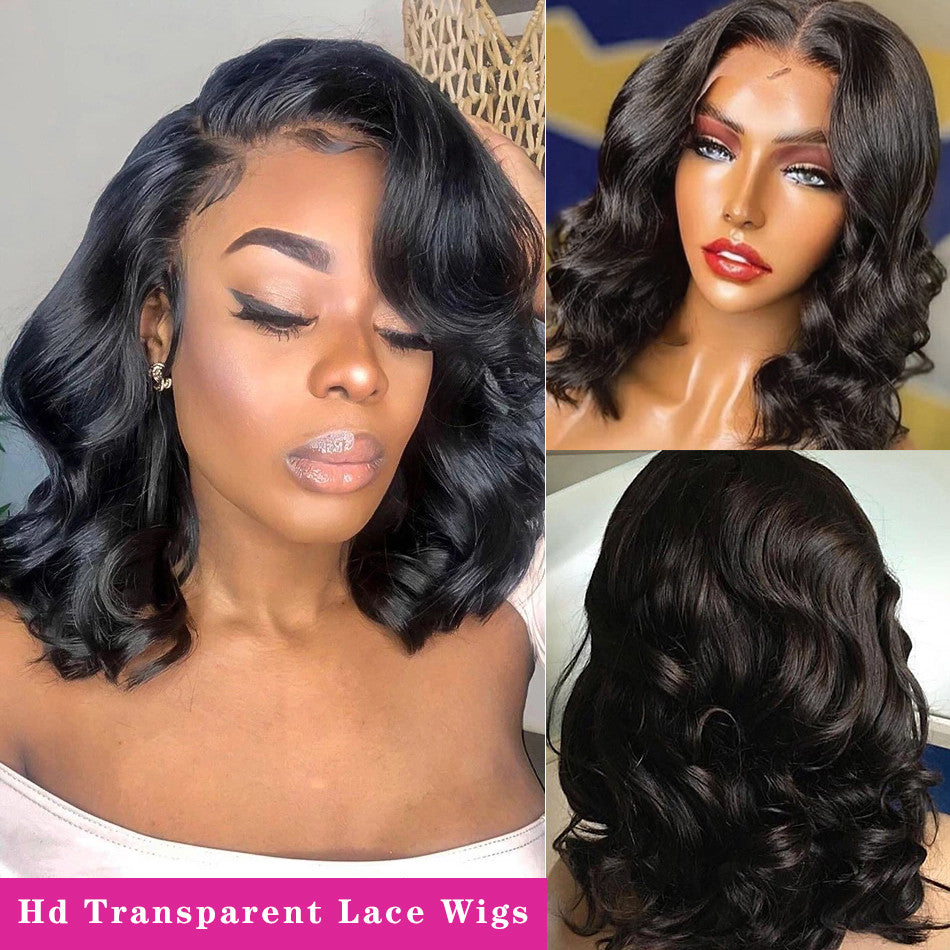 Ruilong Hair 13x4 Body Wave Lace Front Human Hair Wig Short Bob Wig For Women 180% Density