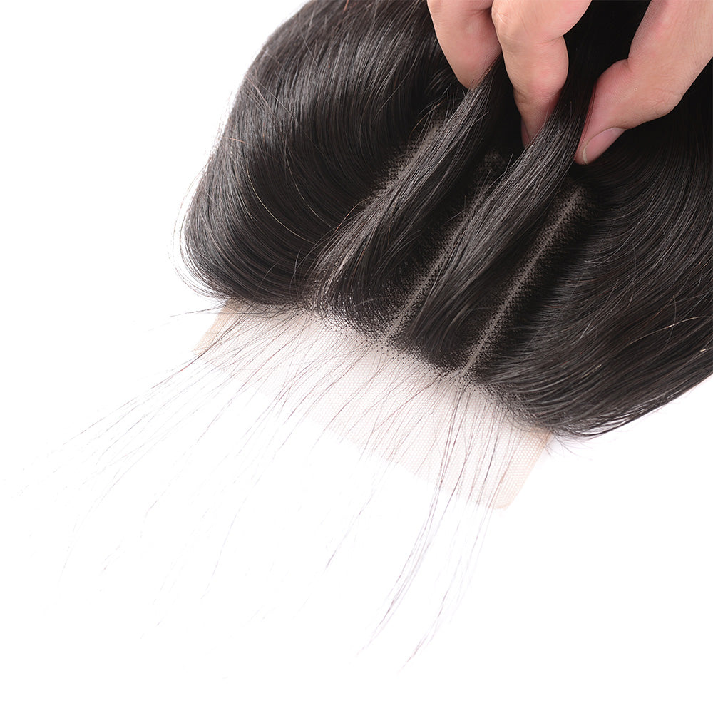 Ruilong Hair 1PCS High-quality Straight 4"X4" Transparent Lace Closure 100% Virgin Human Hair