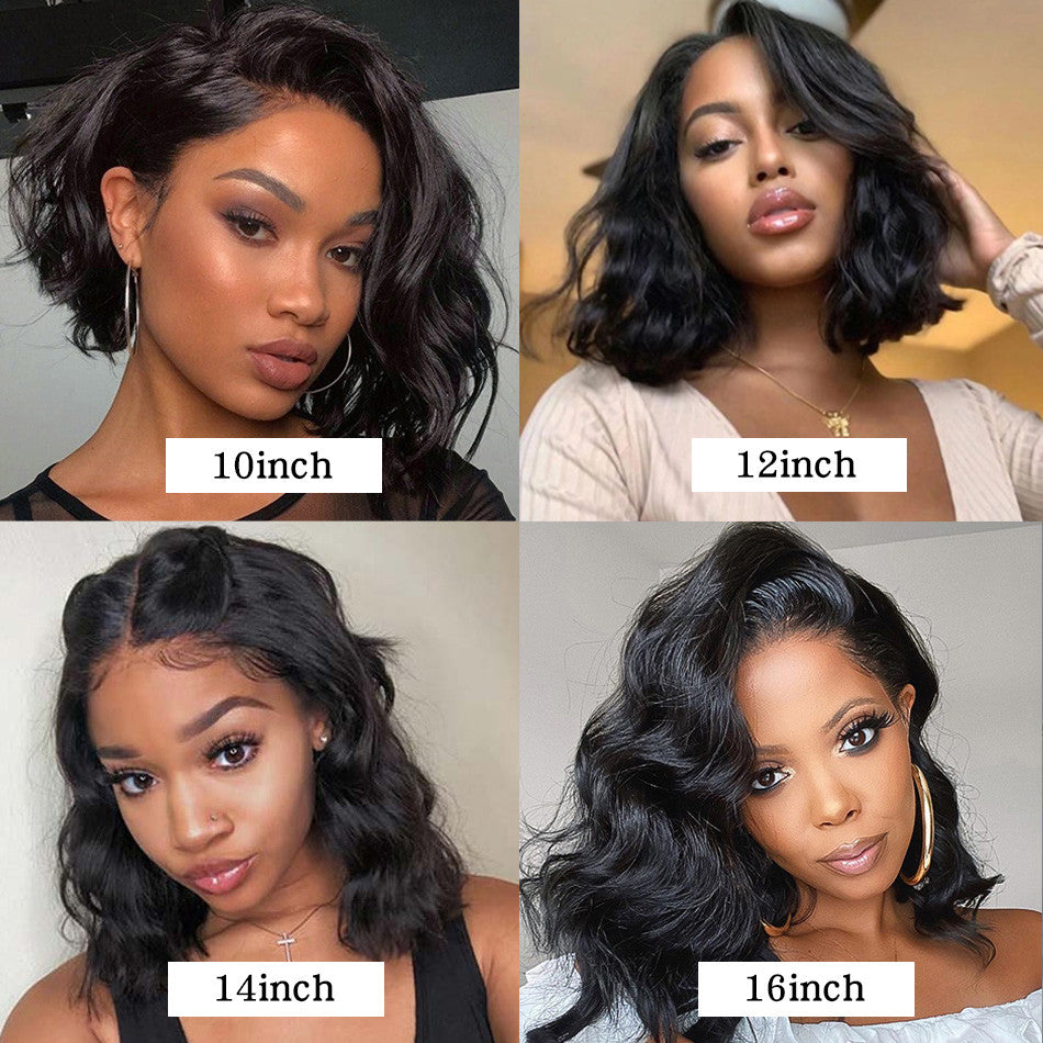 Ruilong Hair 13x4 Body Wave Lace Front Human Hair Wig Short Bob Wig For Women 180% Density