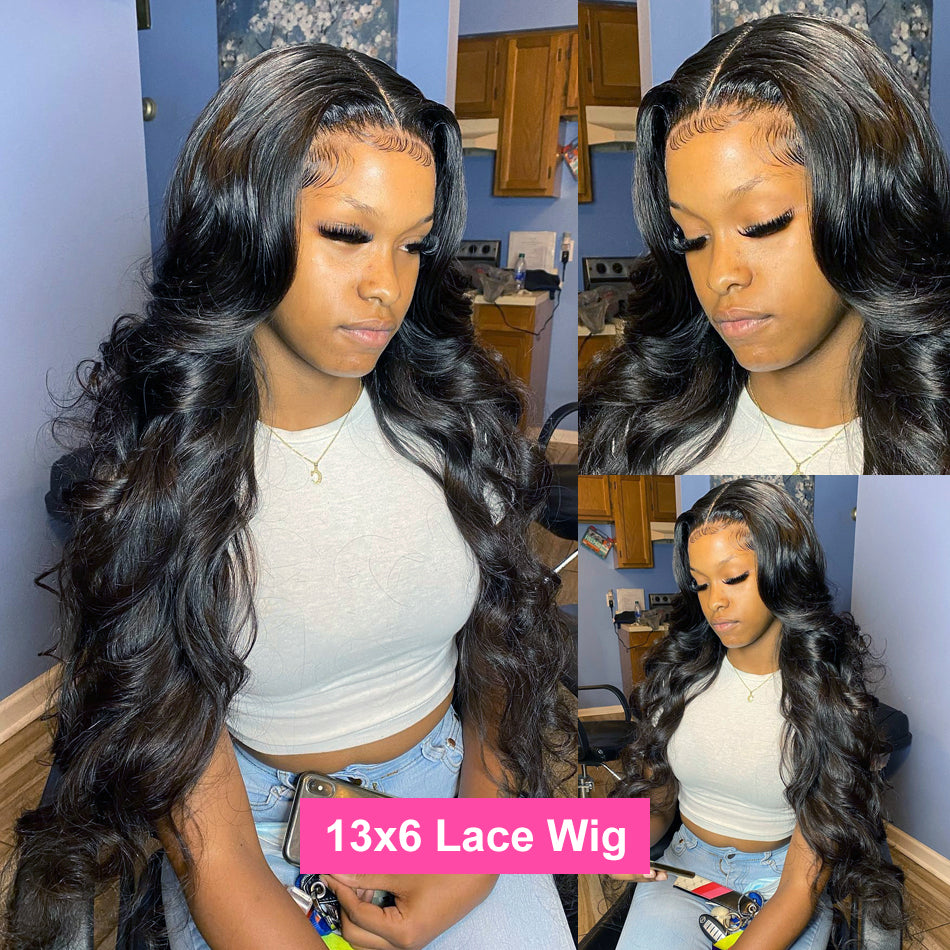 Ruilong Hair 13x6 HD Transparent Lace Frontal Wig Malaysian Body Wave 100% Human Hair Wigs For Women