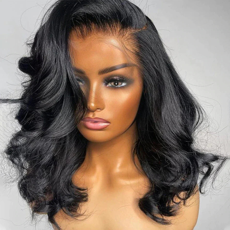 Ruilong Hair 13x4 Lace frontal Wig Short Bob Body Wave Human Hair Wigs For Black women