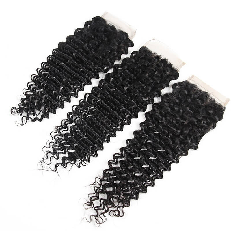 Ruilong Hair Deep Wave 4x4 Transparent Lace Closure With Baby Hair Virgin Human Hair