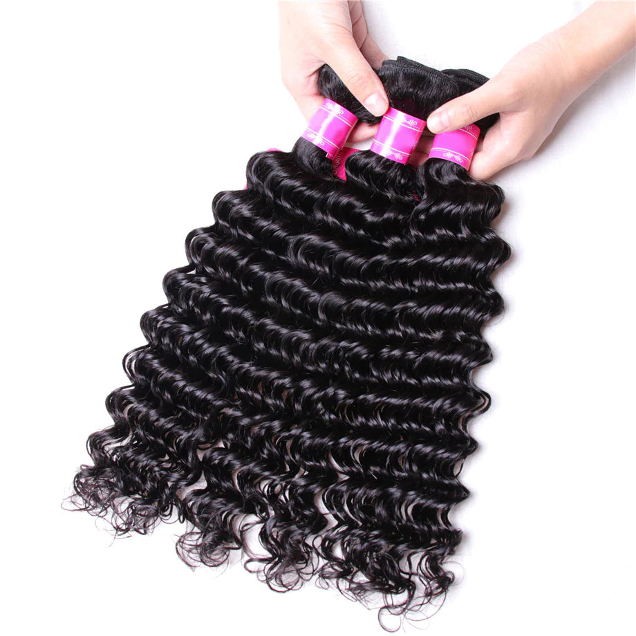 Ruilong Hair 12A Grade Deep Wave 120g/1PCS Virgin Hair Human Hair Bundles Natural Color For Women