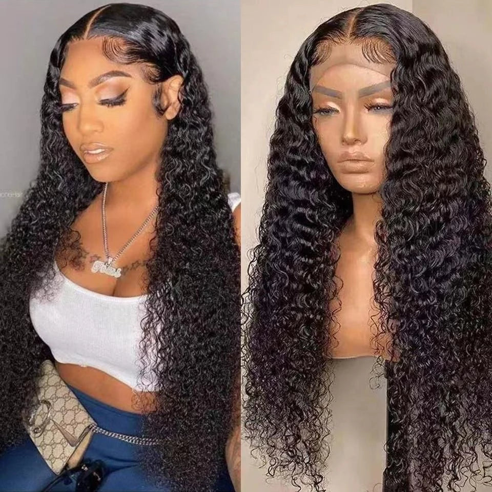 Ruilong Hair 4x4 HD Transparent Water Wave Lace Closure Wig Brazilian Lace Wig 180% 250% Density 100% Human Hair Wig