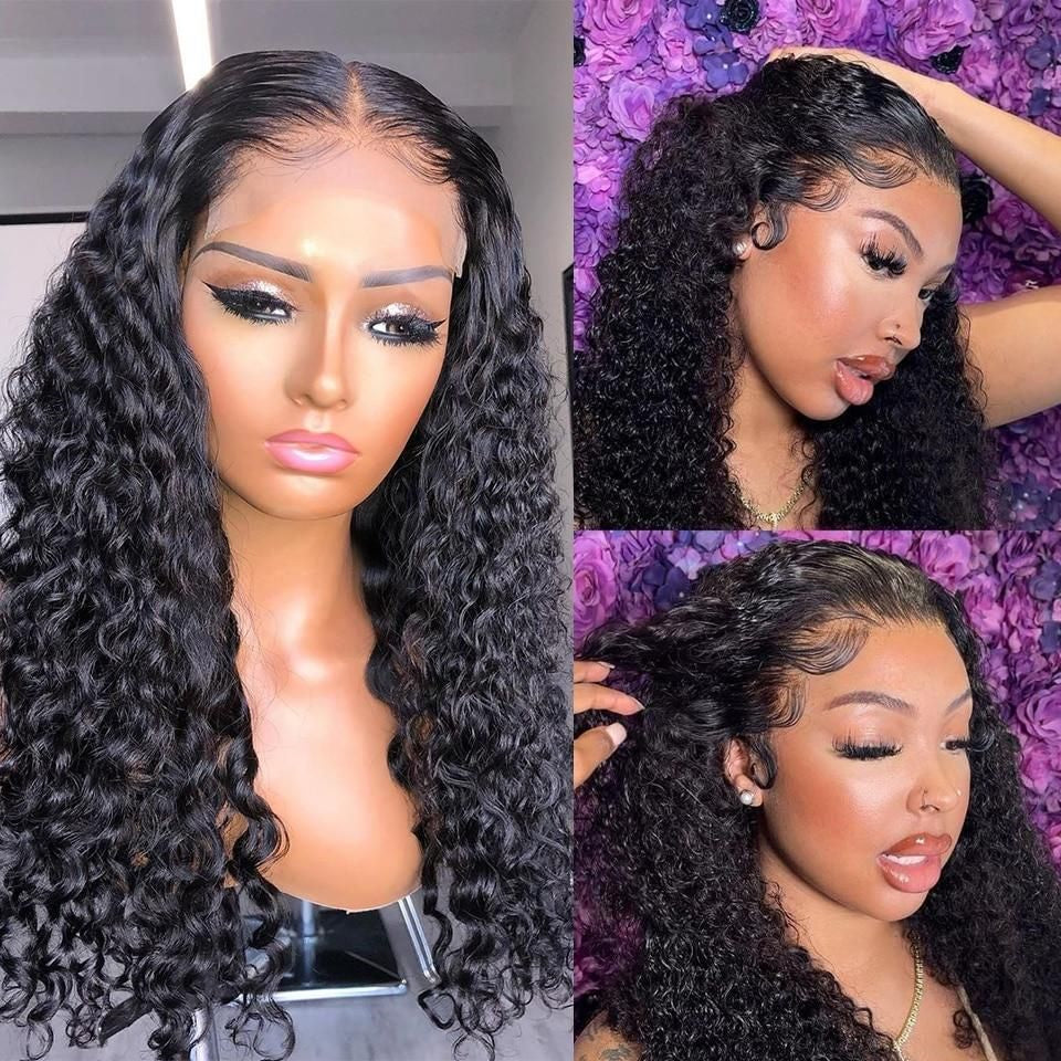 Ruilong Hair 4x4 HD Transparent Water Wave Lace Closure Wig Brazilian Lace Wig 180% 250% Density 100% Human Hair Wig