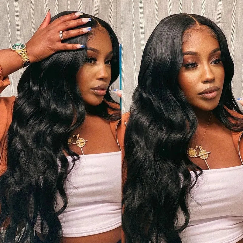 Ruilong Hair HD Transparent 4x4 Lace Closure Wig Peruvian Body Wave Glueless Lace Closure Wig Human Hair Pre-Plucked