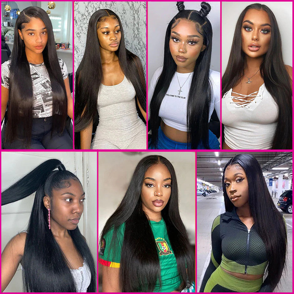 Ruilong Hair 13x4 HD Transparent Lace Frontal Human Hair Wig Peruvian Straight Lace Frontal Wig