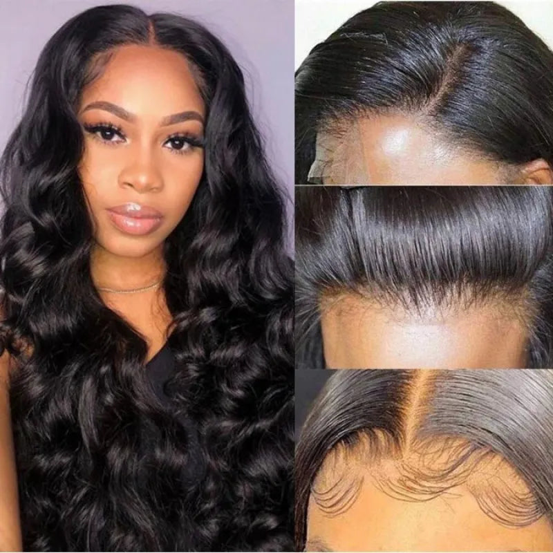 Ruilong Hair 5x5 HD Transparent Lace Closure Malaysian Body Wave Wig 100% Human Hair Body Wave Wig